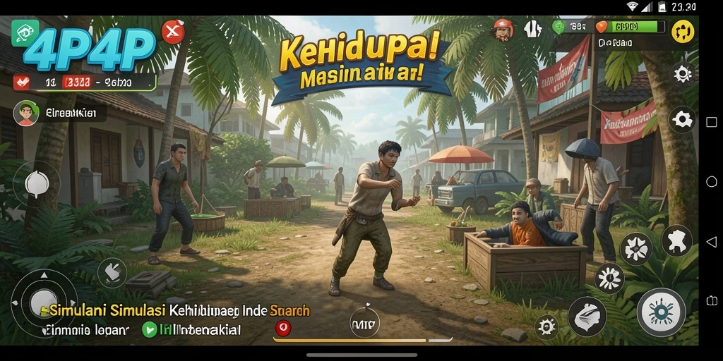 Tampilan gameplay interaktif dari 4P4P yang menarik.