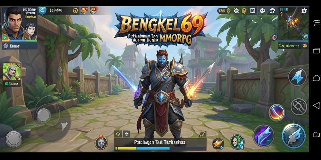 Screenshot utama gameplay BENGKEL69 yang menunjukkan aksi seru dalam pertempuran.