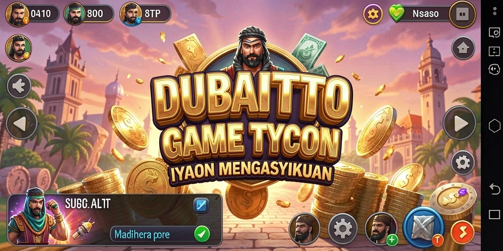 Tangkapan layar utama DUBAITOTO menampilkan gameplay Tycoon yang seru.