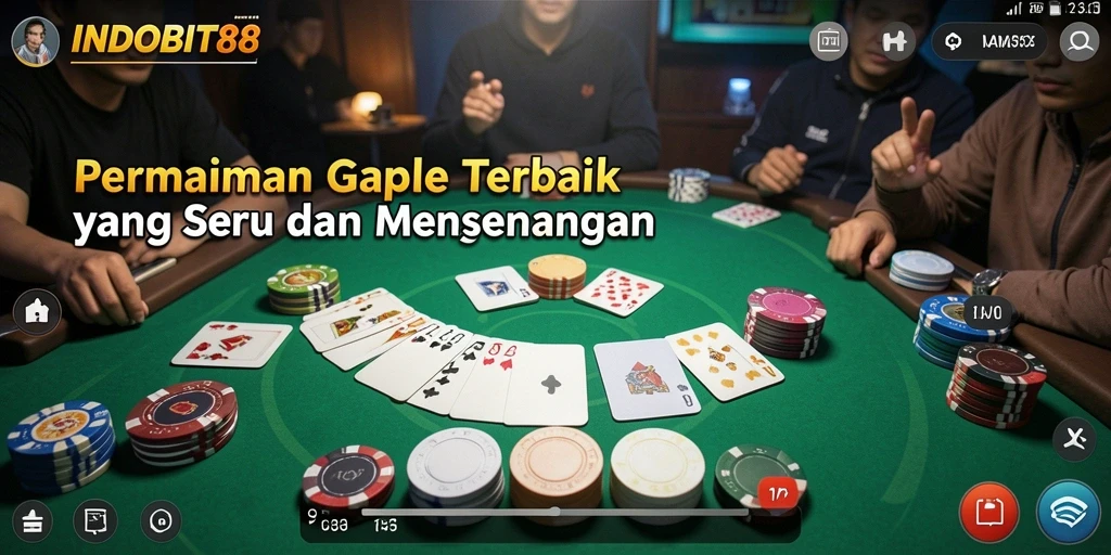Tampilan seru saat bermain Gaple di INDOBIT88.