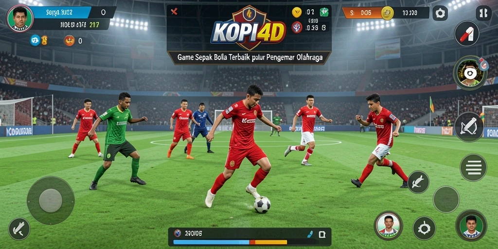Tampilan seru gameplay KOPI4D dengan aksi sepak bola nyata.