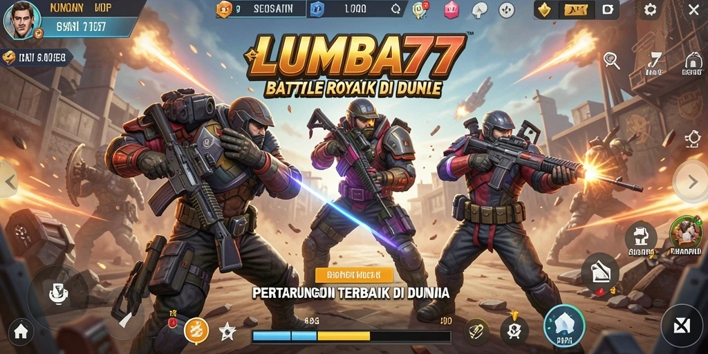 Screenshot gameplay LUMBA77 yang menampilkan aksi pertempuran seru.