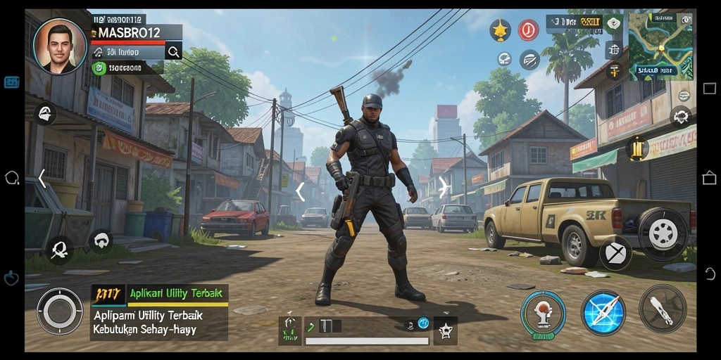Screenshot utama MASBRO12 yang menampilkan tampilan antarmuka aplikasi Utility.