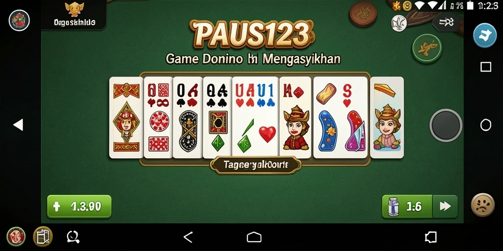 Screenshot gameplay PAUS123 yang menampilkan serunya permainan Domino.