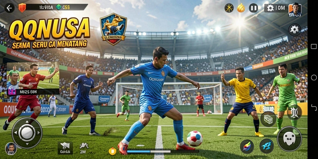 Tampilan screenshot gameplay QQNUSA yang menampilkan aksi olahraga yang menegangkan.