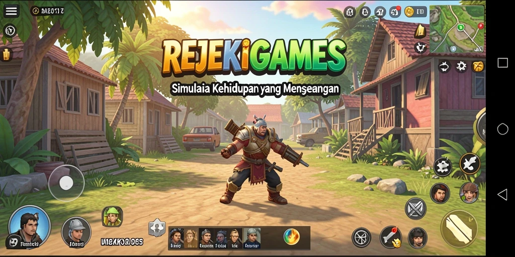 Screenshot utama REJEKIGAMES menampilkan gameplay simulasi yang menarik.