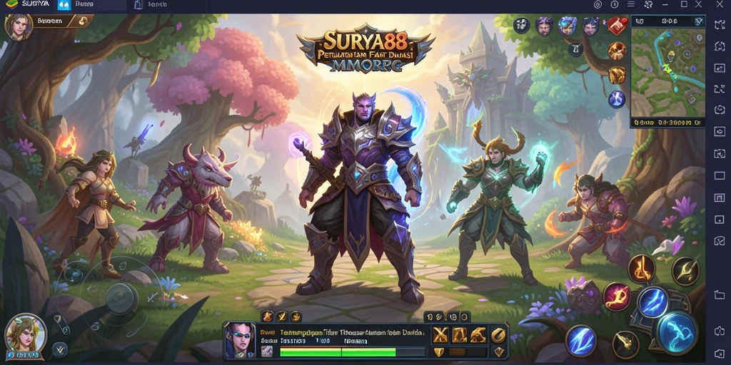 Screenshot SURYA88 menampilkan aksi seru dalam pertempuran MMORPG.