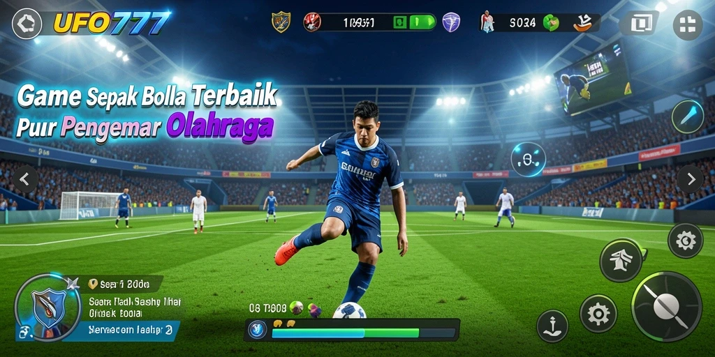 Gameplay menarik dalam UFO777, menampilkan pertandingan sepak bola yang live.